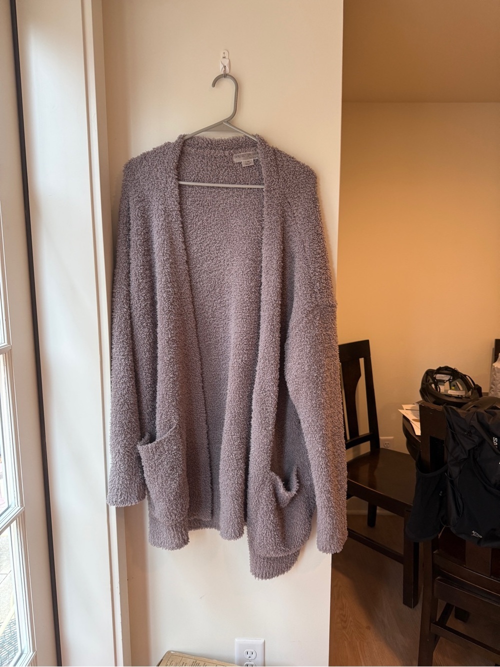 Barefoot Dreams brown Gray Plush Open-Front Cardigan